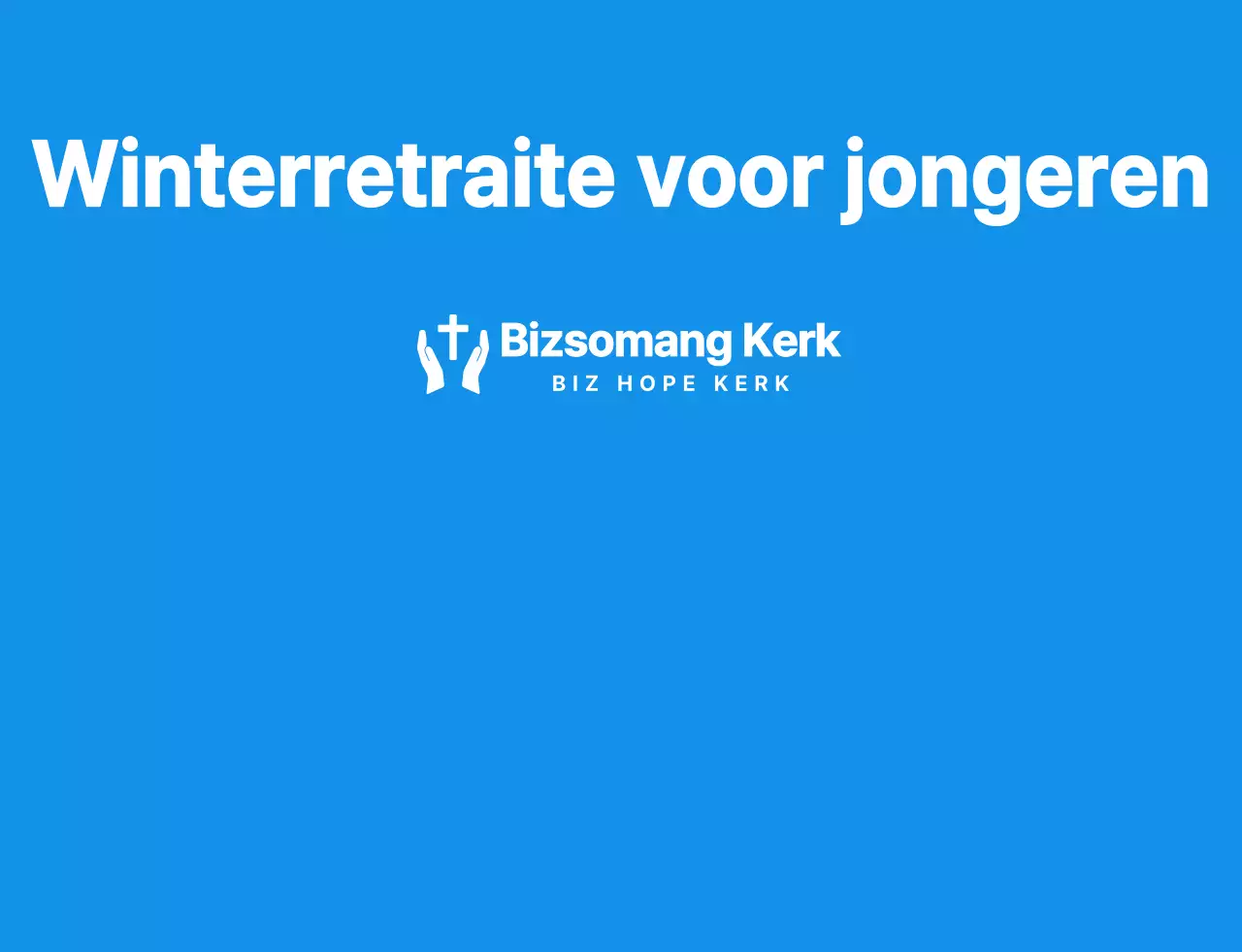 Eenvoudig, schoon logo stijl kerk winter retraite team t-shirt in blauw en wit