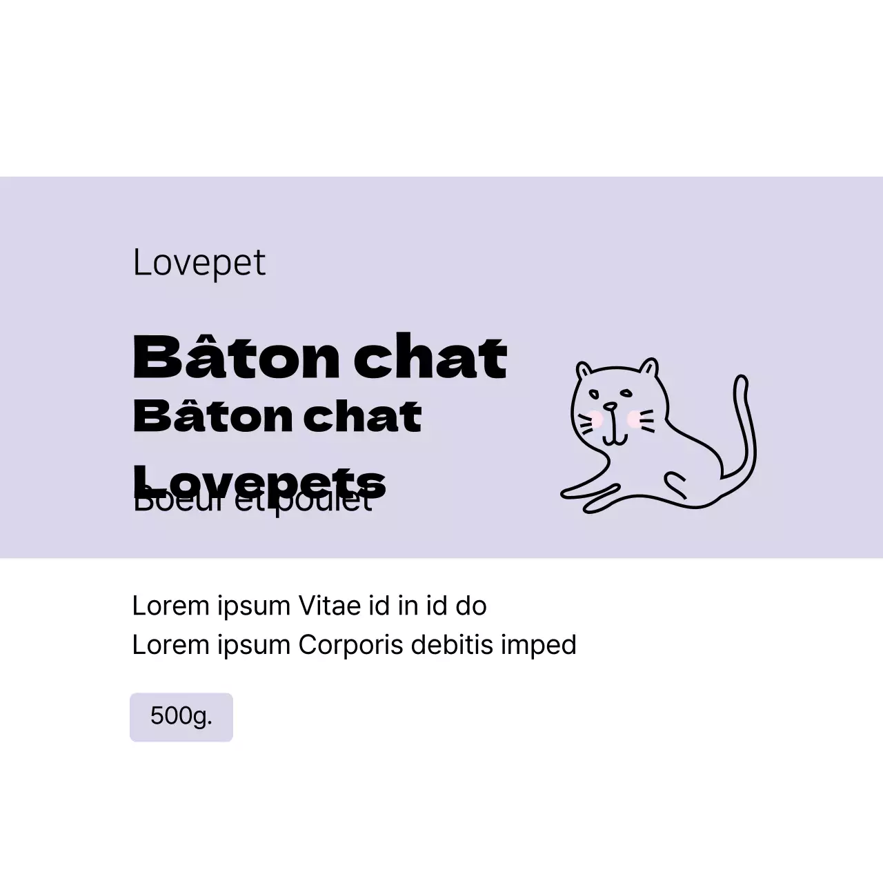 Etiquette pour animaux de compagnie avec illustration violette