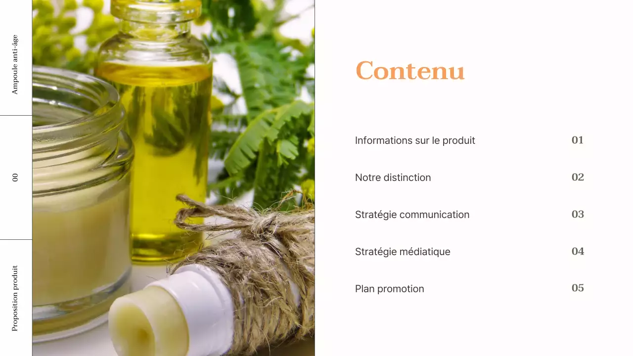 Dossier sur les produits cosmétiques avec des accents orange