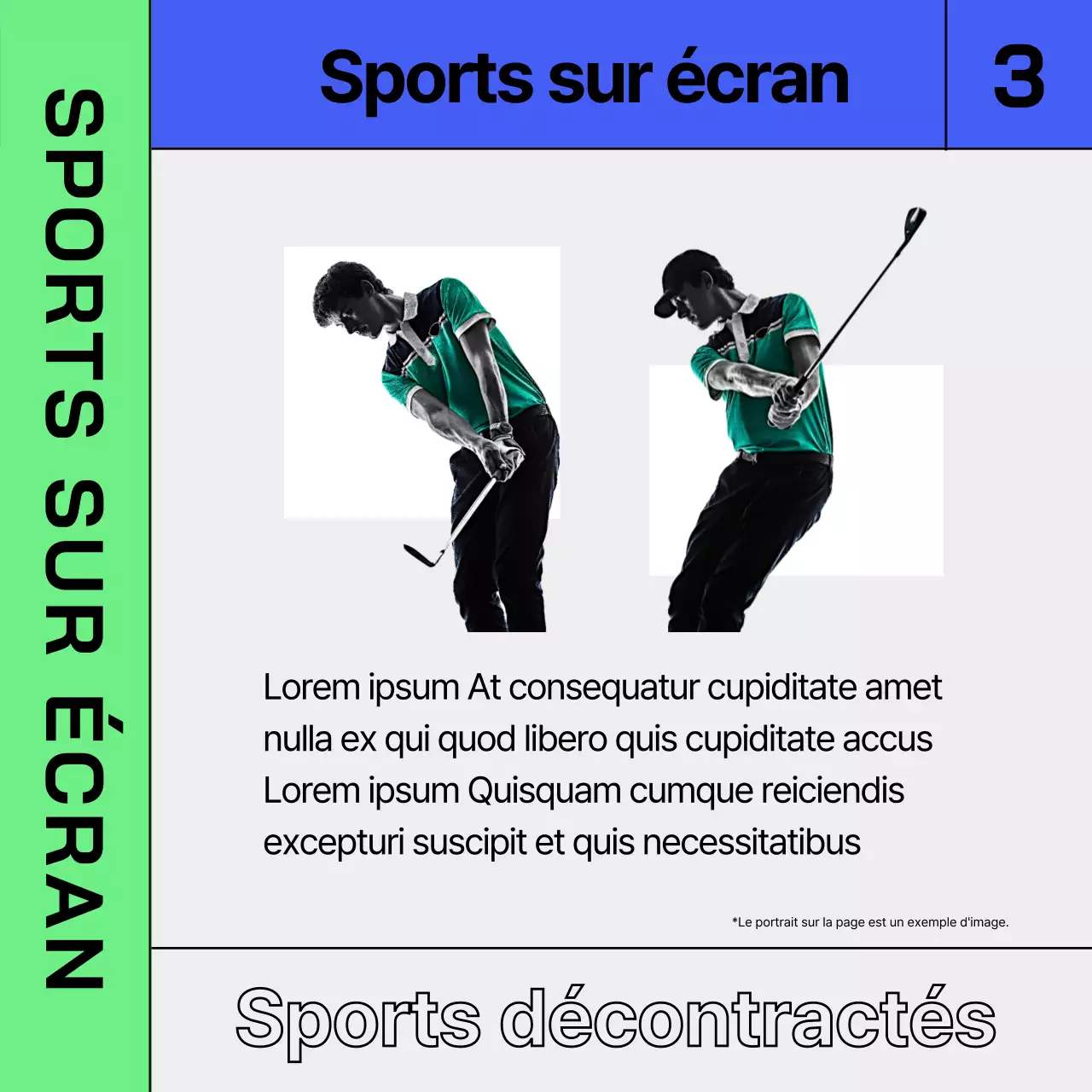 Informations sur les sports d'hiver en salle en bleu et chartreuse