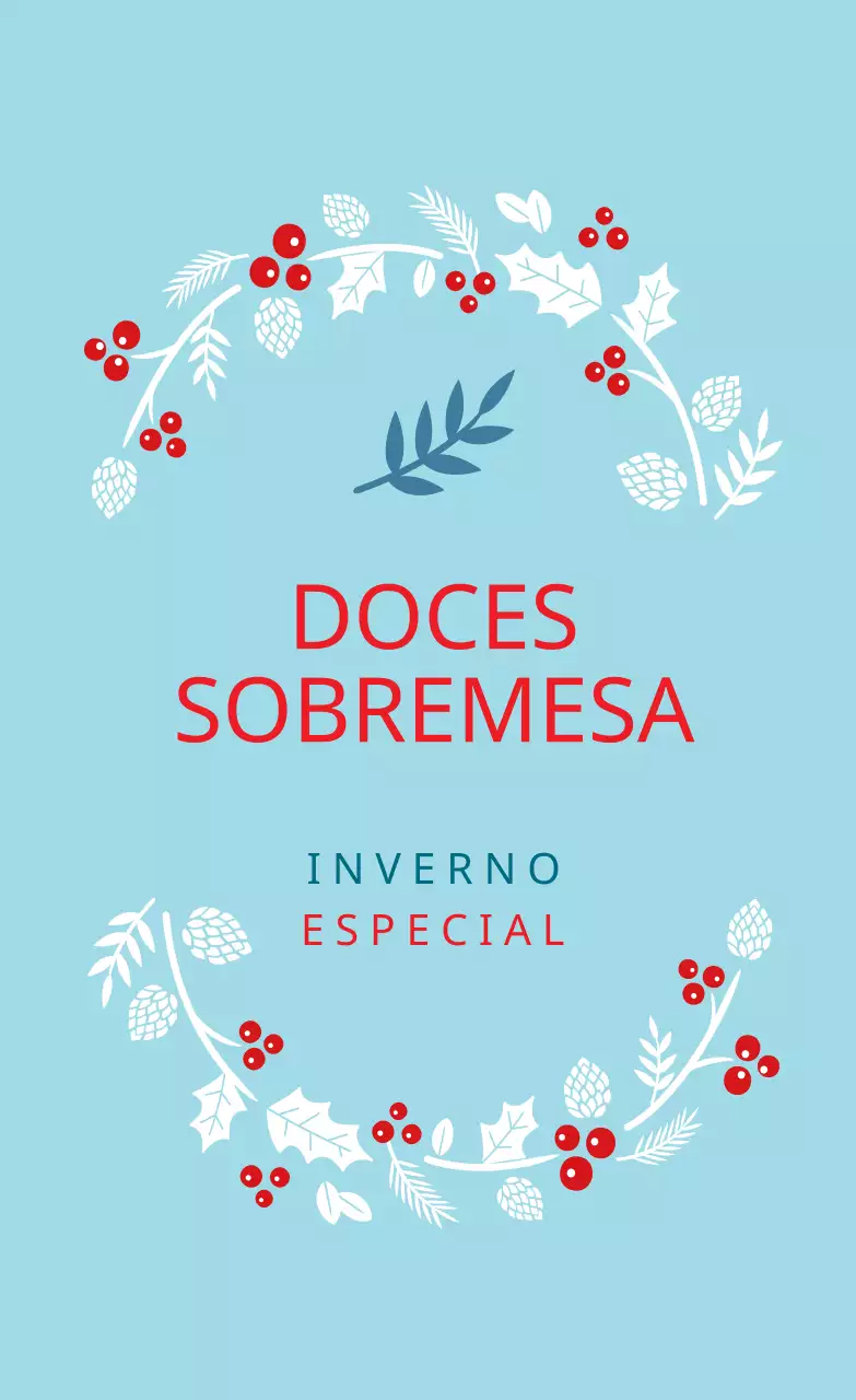 Rótulo de embalagem de sobremesa de Natal com ilustração em vermelho celeste
