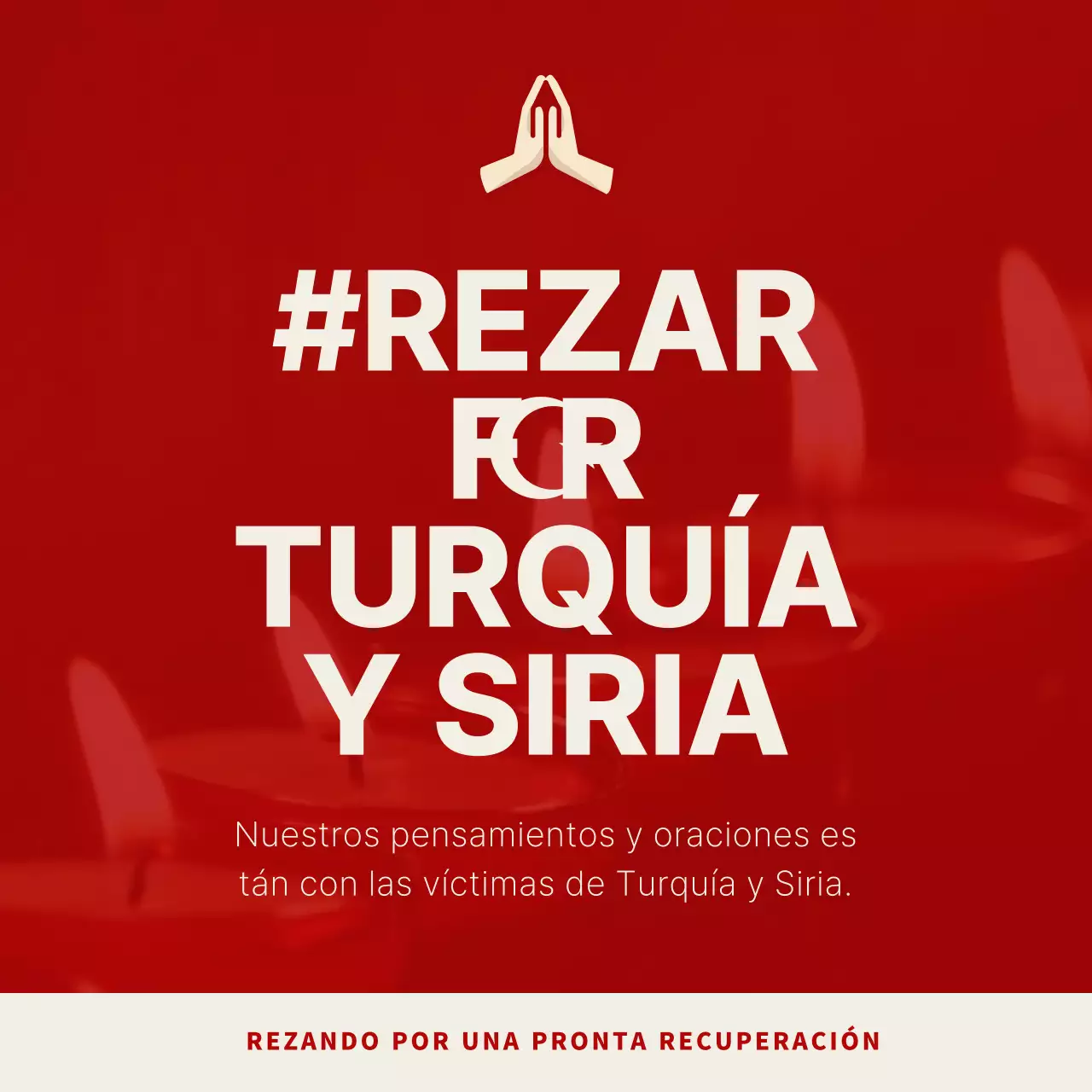 Texto de oración turco en rojo y beige