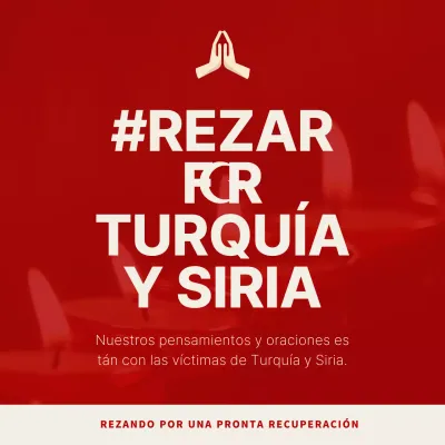 Texto de oración turco en rojo y beige