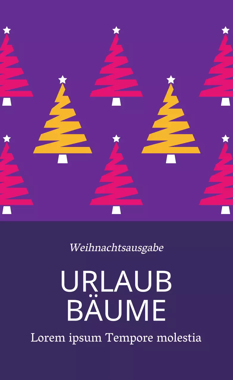 Lila rosa gelbes Baummuster Weihnachtsgeschenketiketten