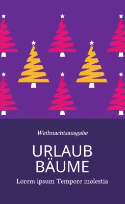 Lila rosa gelbes Baummuster Weihnachtsgeschenketiketten