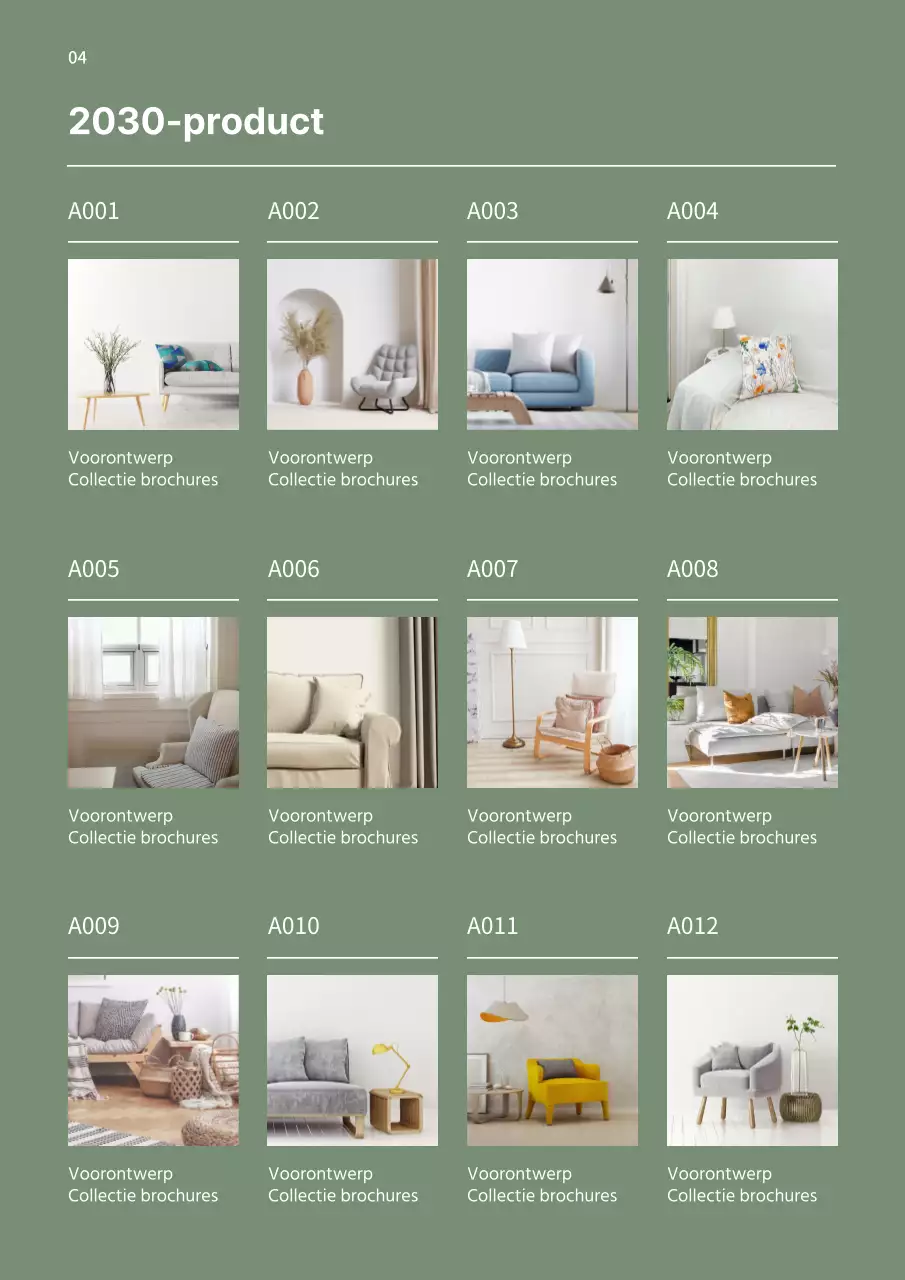 Groen en wit modern meubelmerk