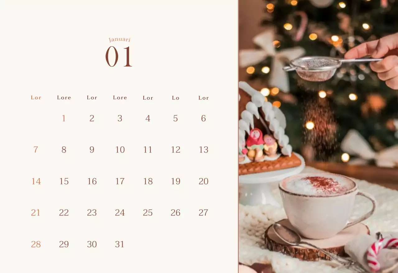 Emotionele fotolay-out voor café in beige en bruin