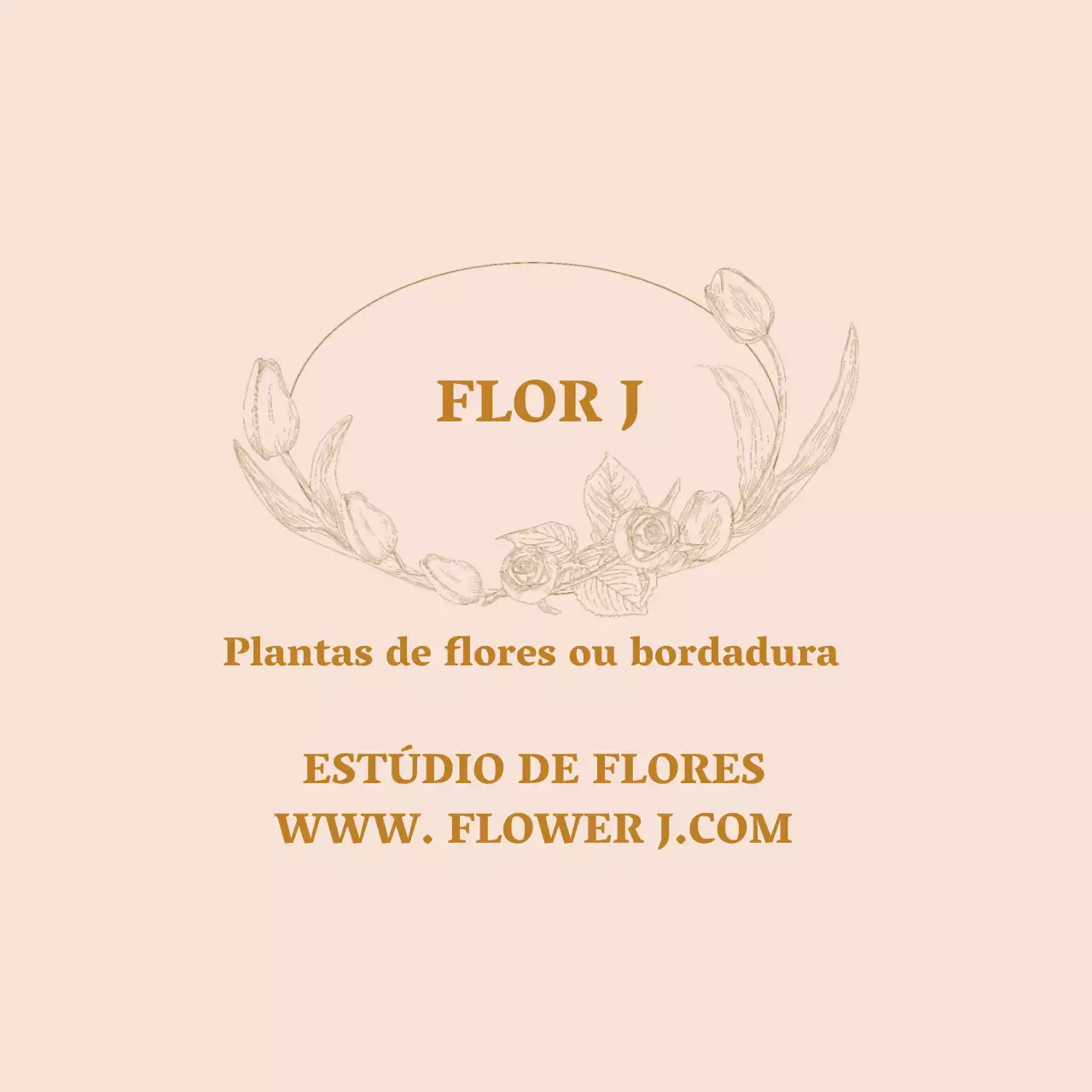 Etiqueta de florista vintage com ilustração bege