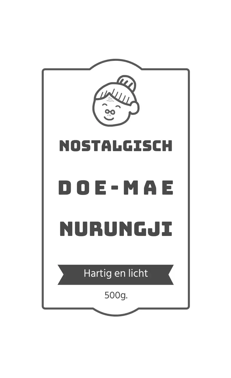 Donkergrijs vintage weefgetouw papieren label