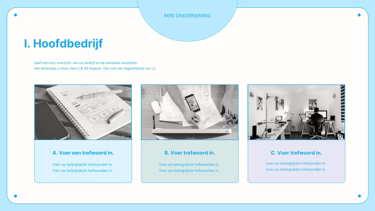 Grafieken en infographics met cirkels in blauwe pasteltinten