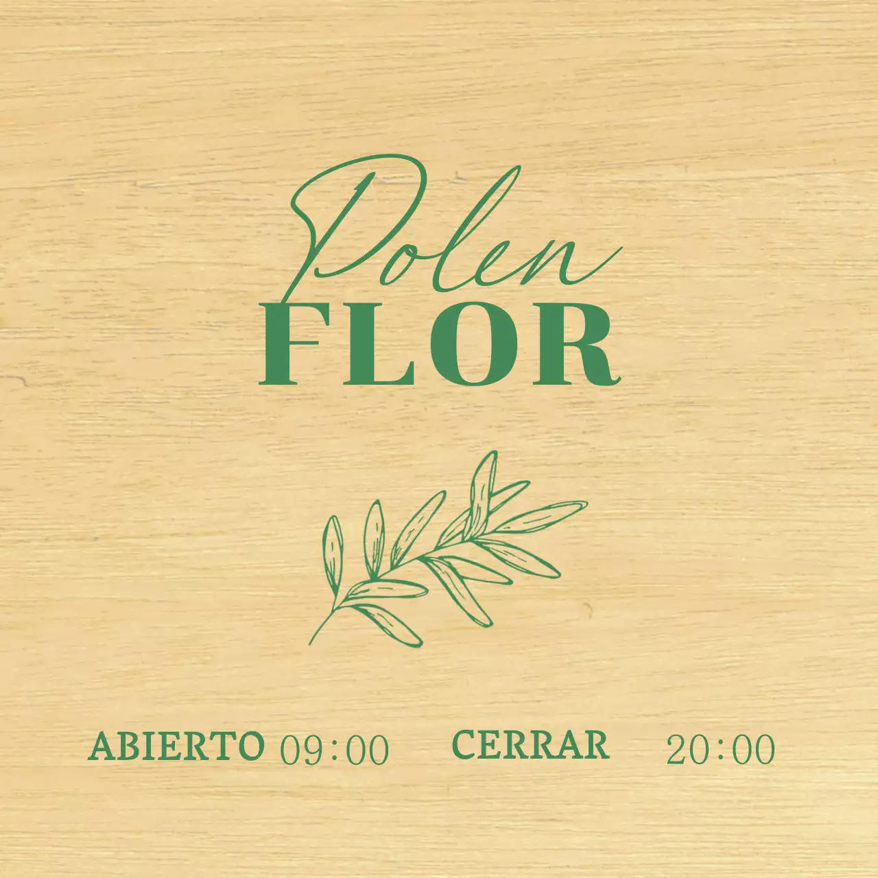 Diseño de floristería con ilustraciones botánicas verdes dibujadas a mano