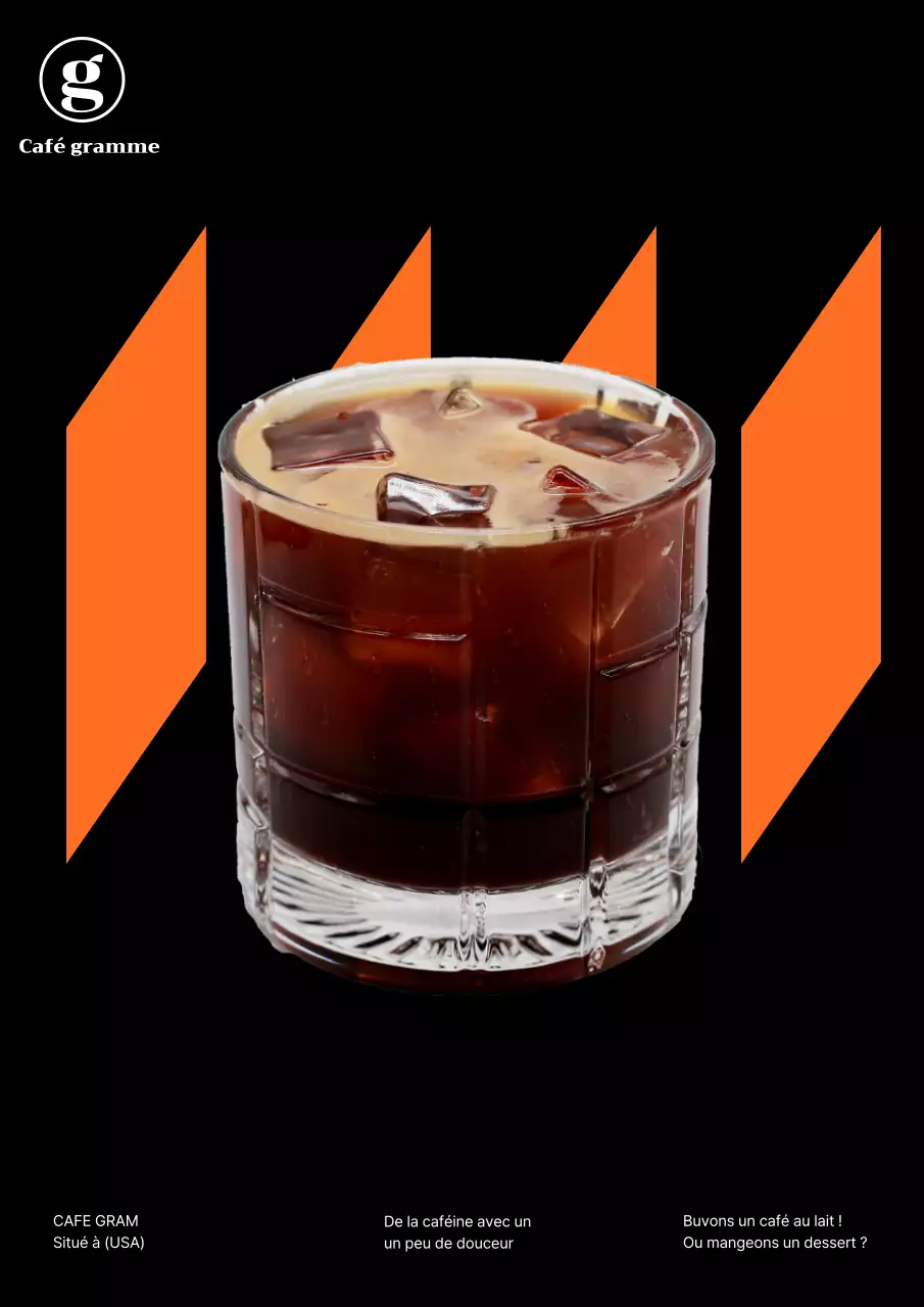 Affiche de café noir et orange