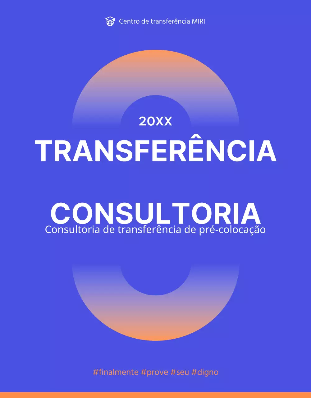 Consultoria de transferência simples e brilhante em azul e laranja