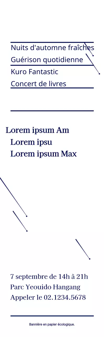 Illustration simple en forme d'étoile bleu marine Livre d'information Concert
