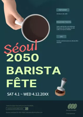 Promouvoir un festival de baristas du café vert simple