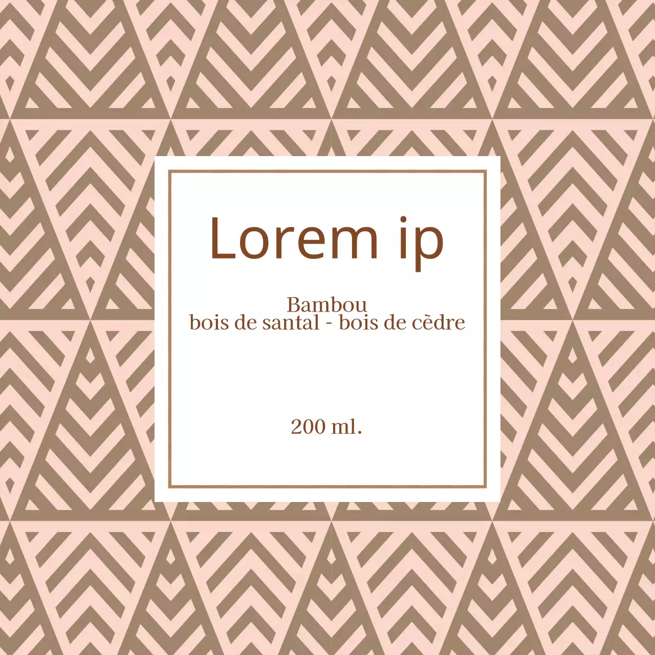 Étiquette de diffusion à motif triangulaire rose-beige