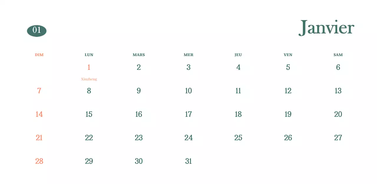Calendrier des cafés avec recommandation de la boisson du mois