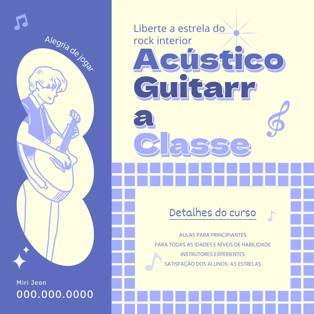Porta de entrada minimalista em amarelo e azulAula completaGuia online de guitarra