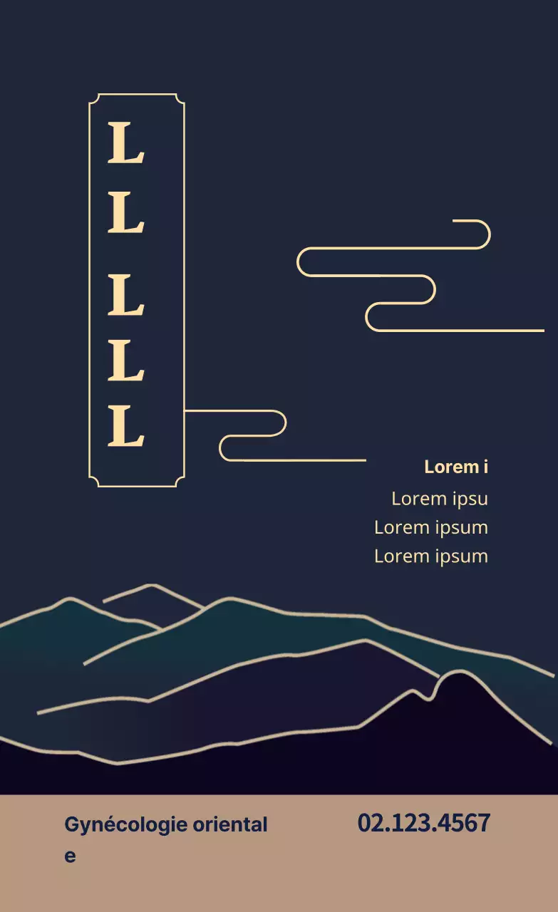 Etiquette publicitaire bleue pour une clinique de médecine traditionnelle orientale