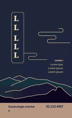 Etiquette publicitaire bleue pour une clinique de médecine traditionnelle orientale