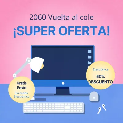 Guía de descuentos en electrónica rosa y azul