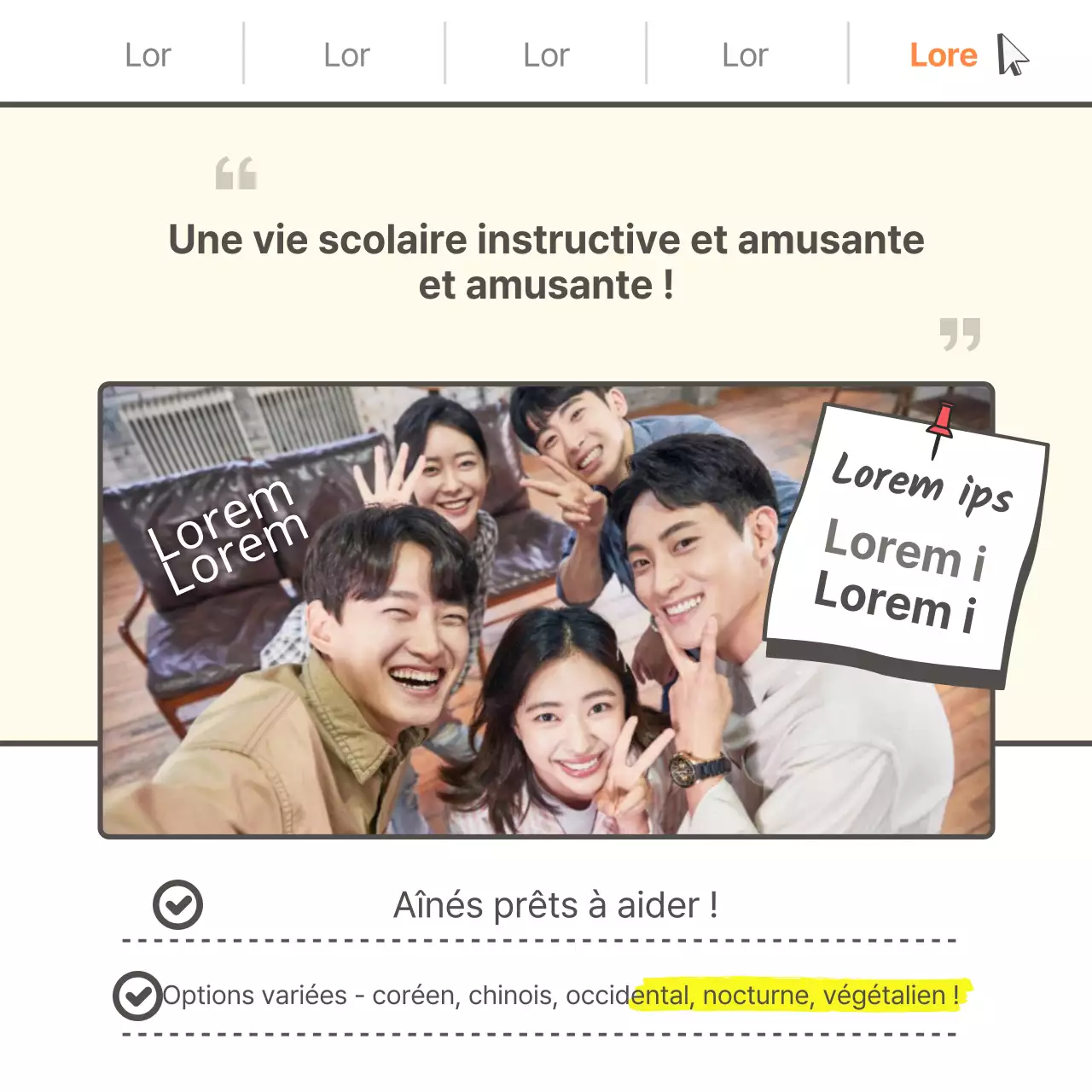 Carte jaune de conseils scolairesNews design