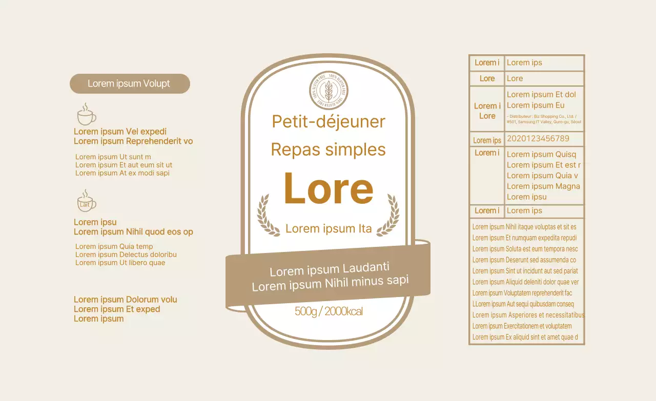 Étiquette beige vintage oatmeal