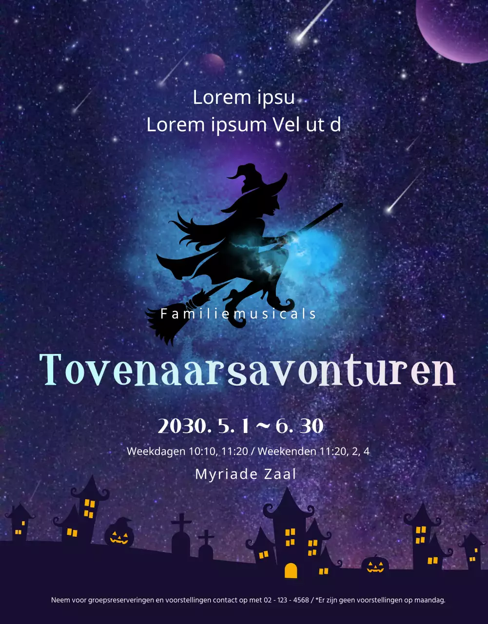 Een magische sterrenmusical in paars en blauw