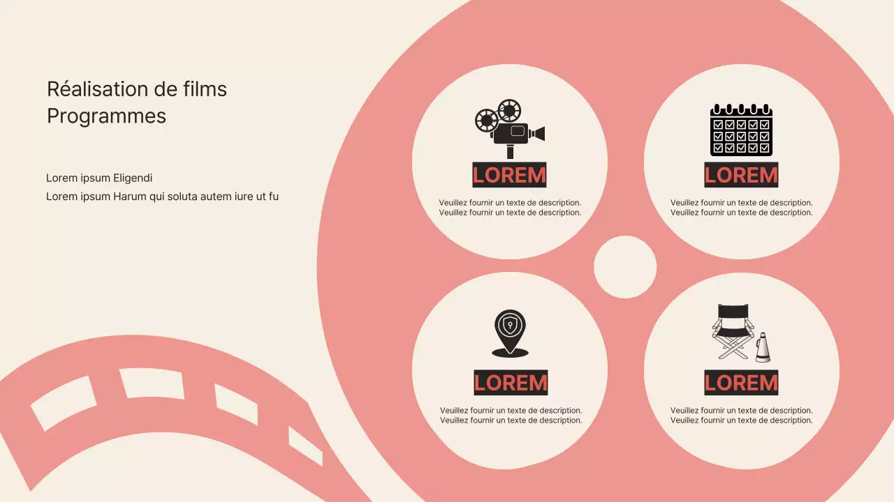 Promouvoir l'école Film Concept en rose et beige vintage