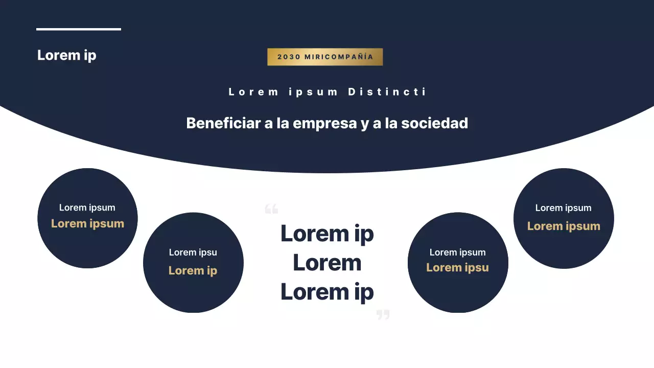 Presentación para el informe de resultados de fin de año en azul marino dorado