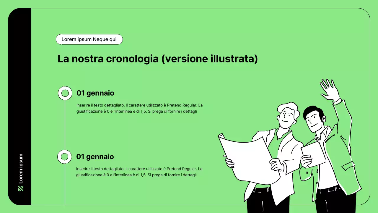 Illustrazione aziendale con linee semplici in verde