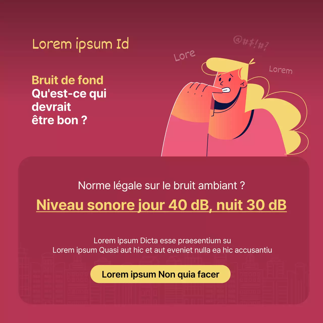 Critères de bruit entre les étages et suggestions de solutions en vert et en rouge