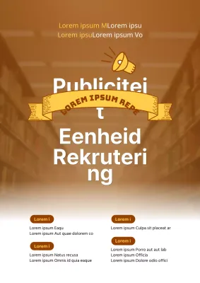 Een eenvoudige bruine en gele aankondiging voor schoolreclame