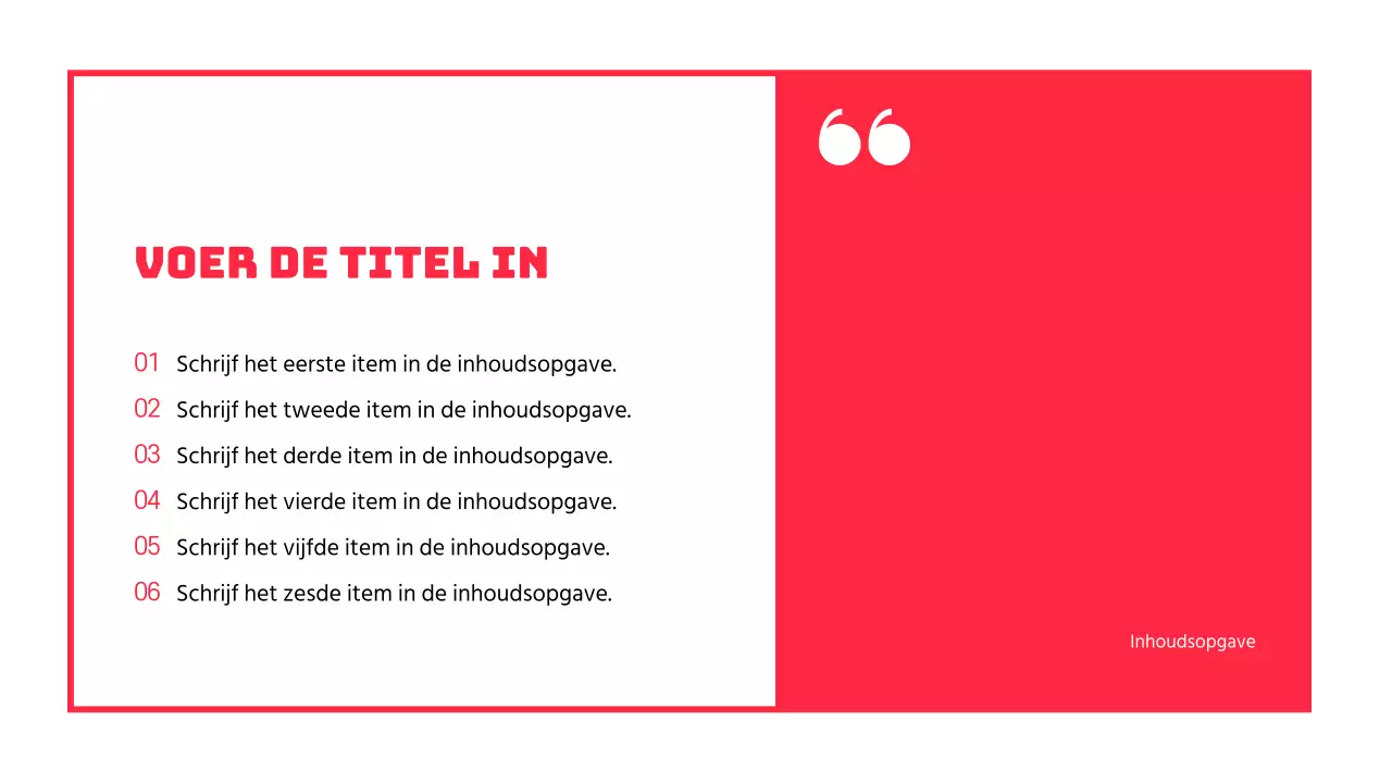 Discussiepresentatie van tekstmarkering en fotolay-out in rood