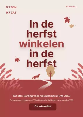 Promoot je herfstverkoop met een schattige herfstillustratie in rood