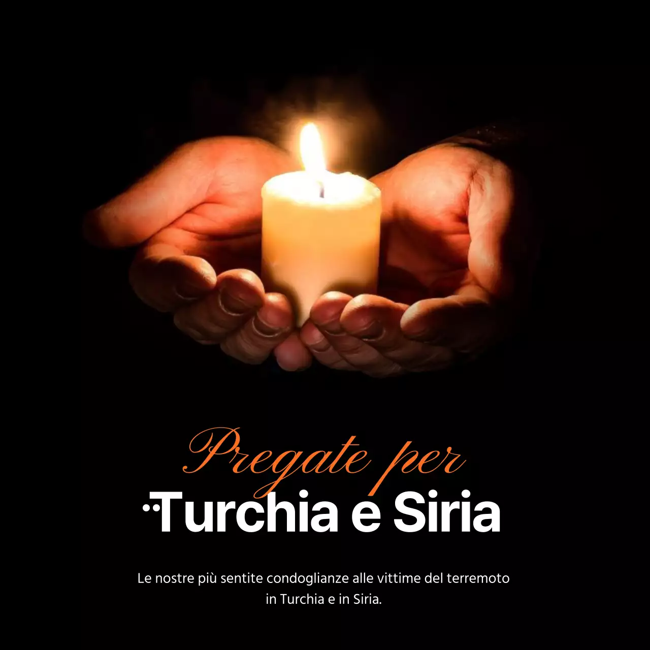 Lutto per il terremoto con enfasi fotografica nera e pulita