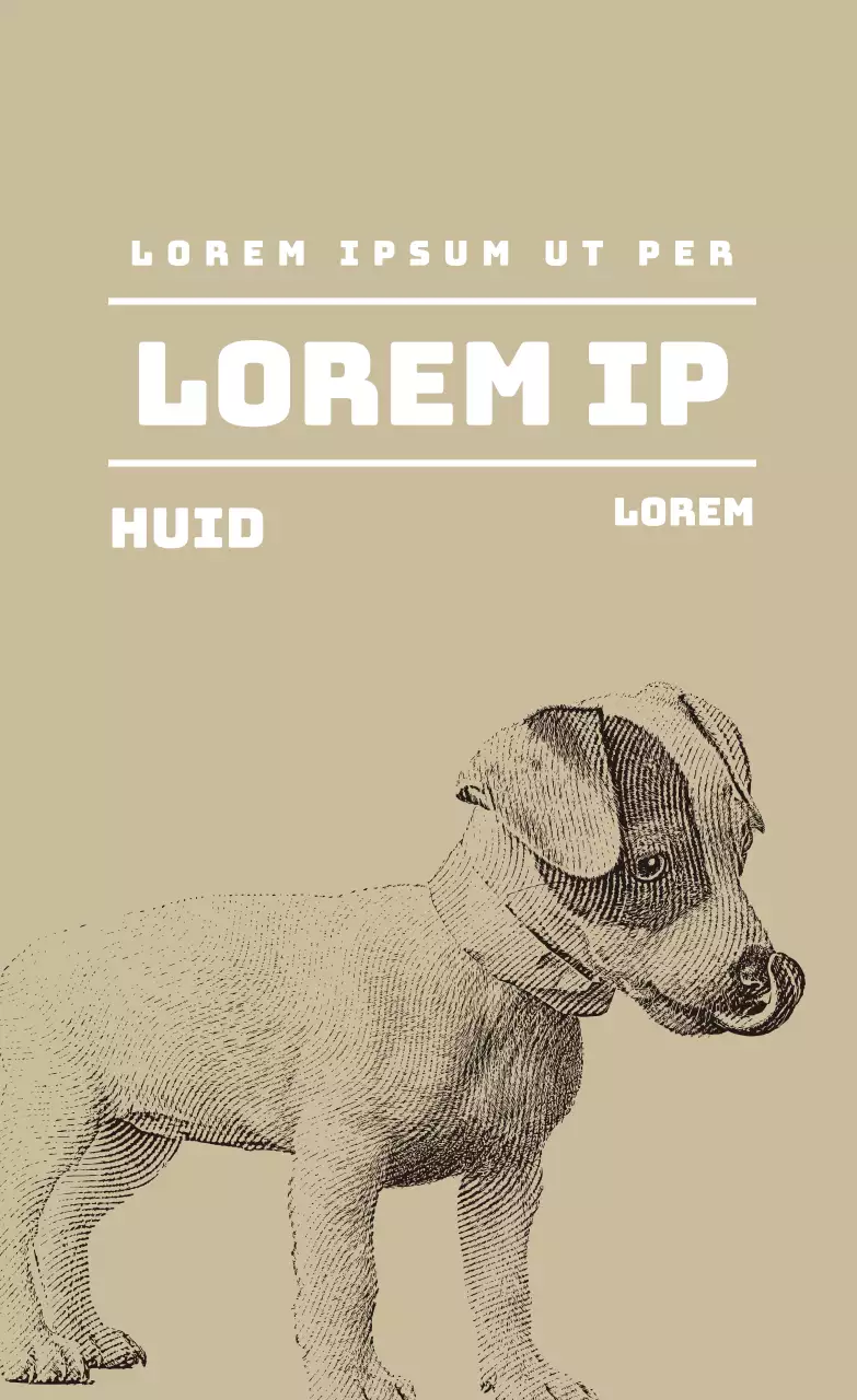 Beige geïllustreerd dierenwinkel label