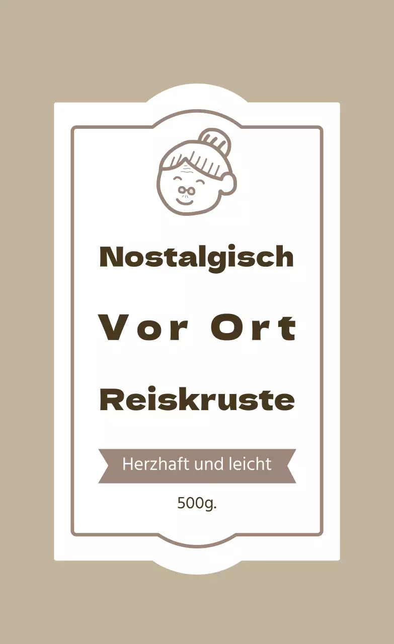 Beige Vintage Nurungi Etikett