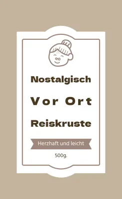 Beige Vintage Nurungi Etikett