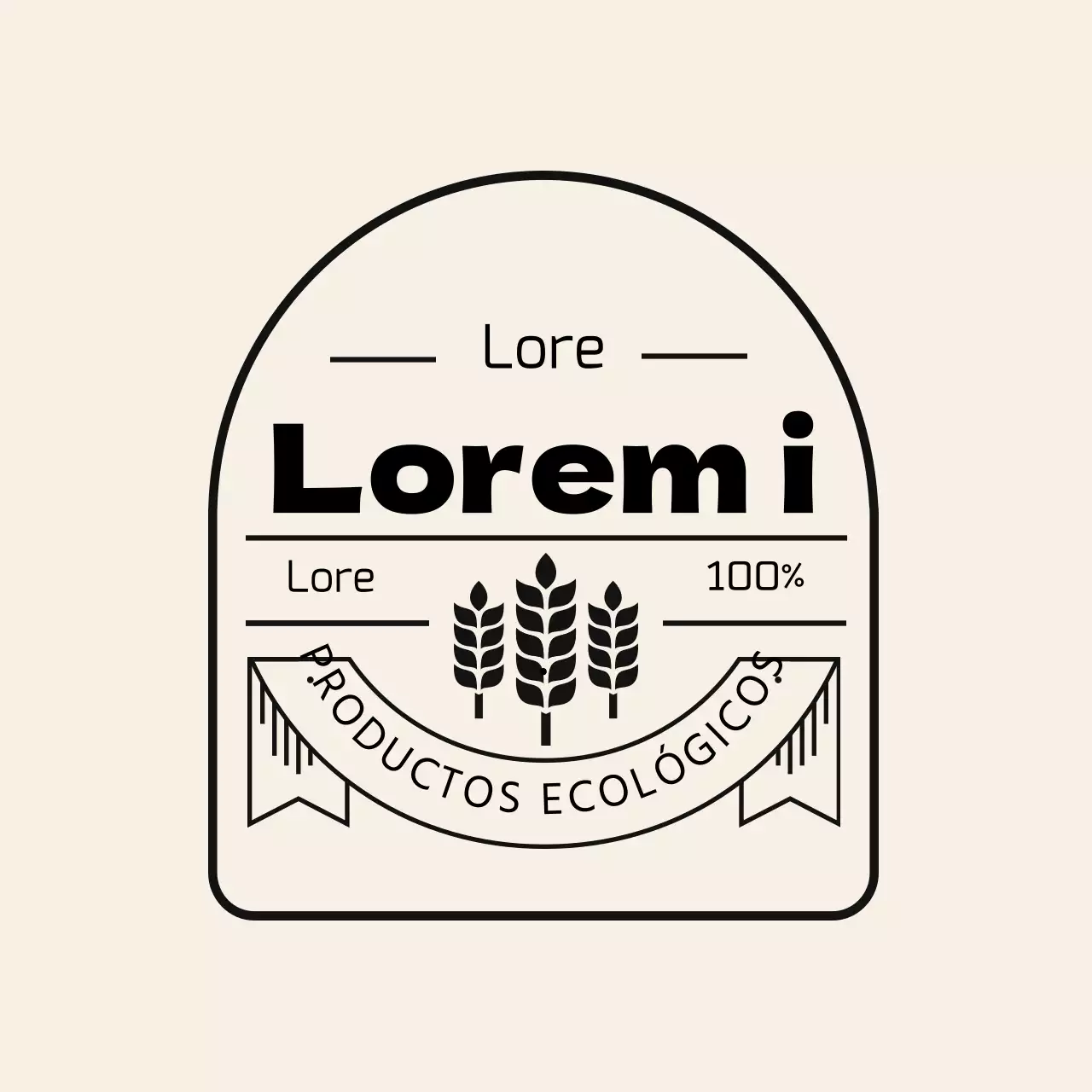 Etiqueta de harina vintage beige