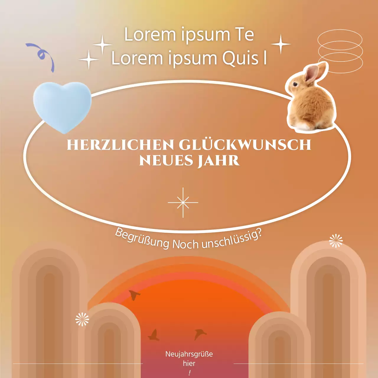 Hasen-Neujahrsgrüße mit sanftem Touch