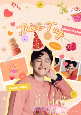 Leitfaden für rosa und gelbe Geburtstagskaffees