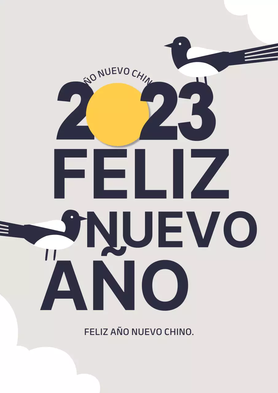 Año Nuevo tipográfico en blanco y negro