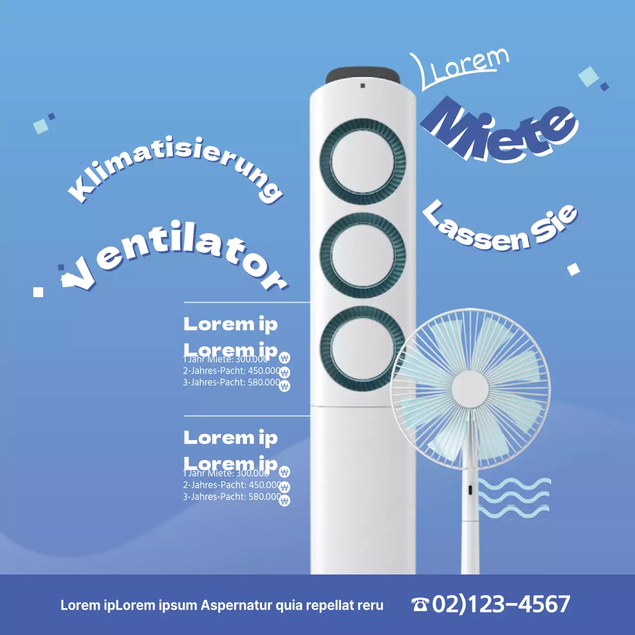 Lass uns eine Klimaanlage mieten