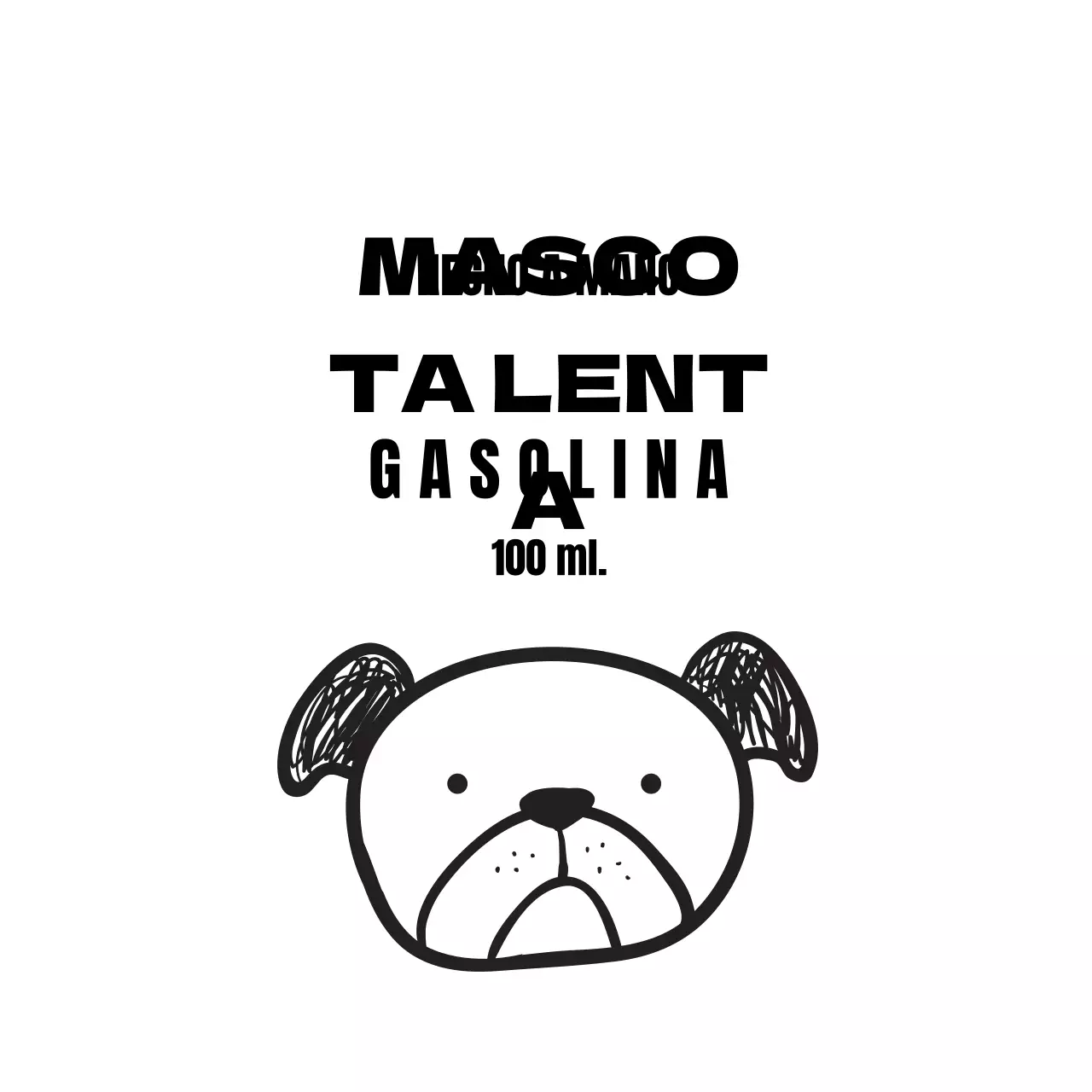 Etiqueta de esencia ilustrada en blanco y negro