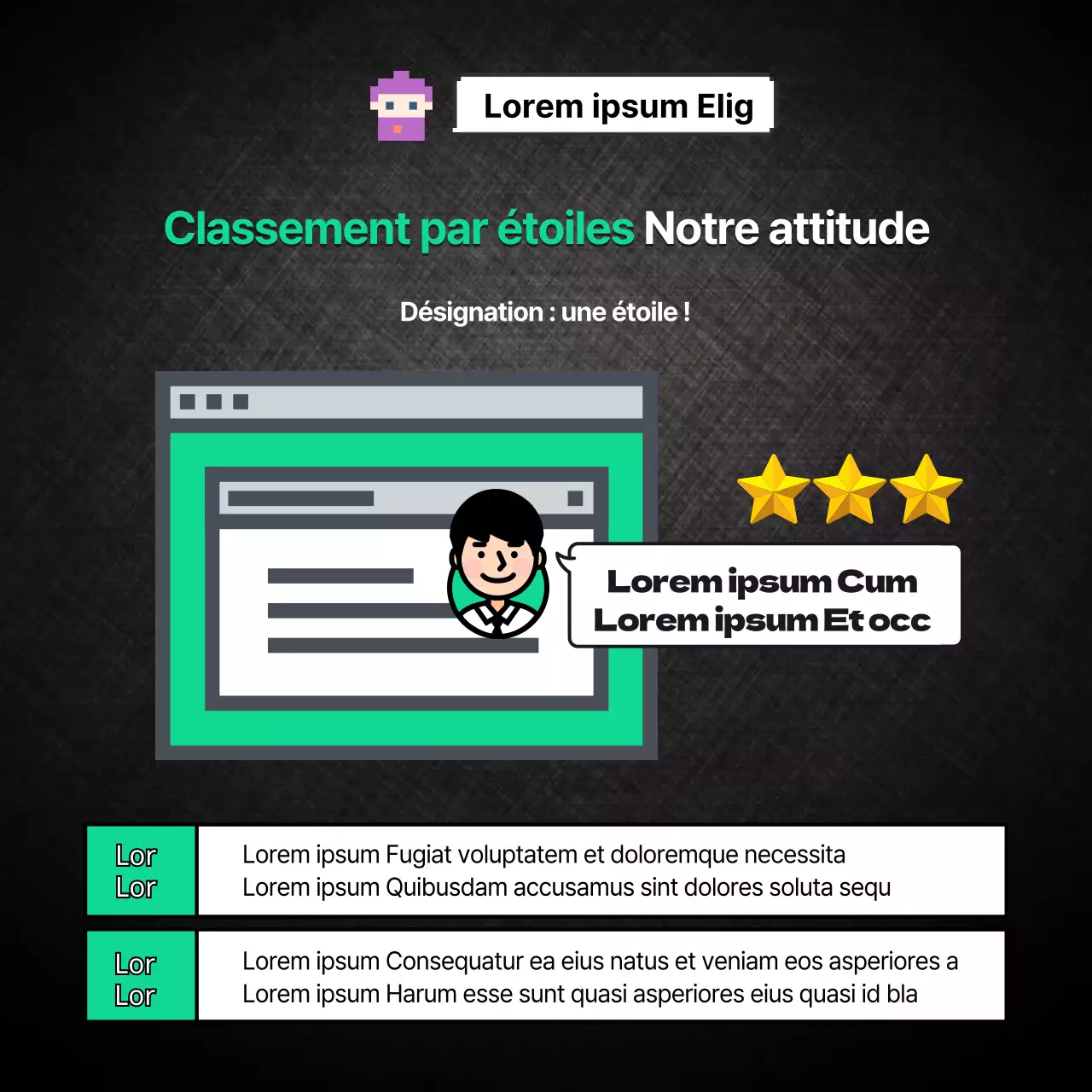 Carte étoilée turquoise et noirenews