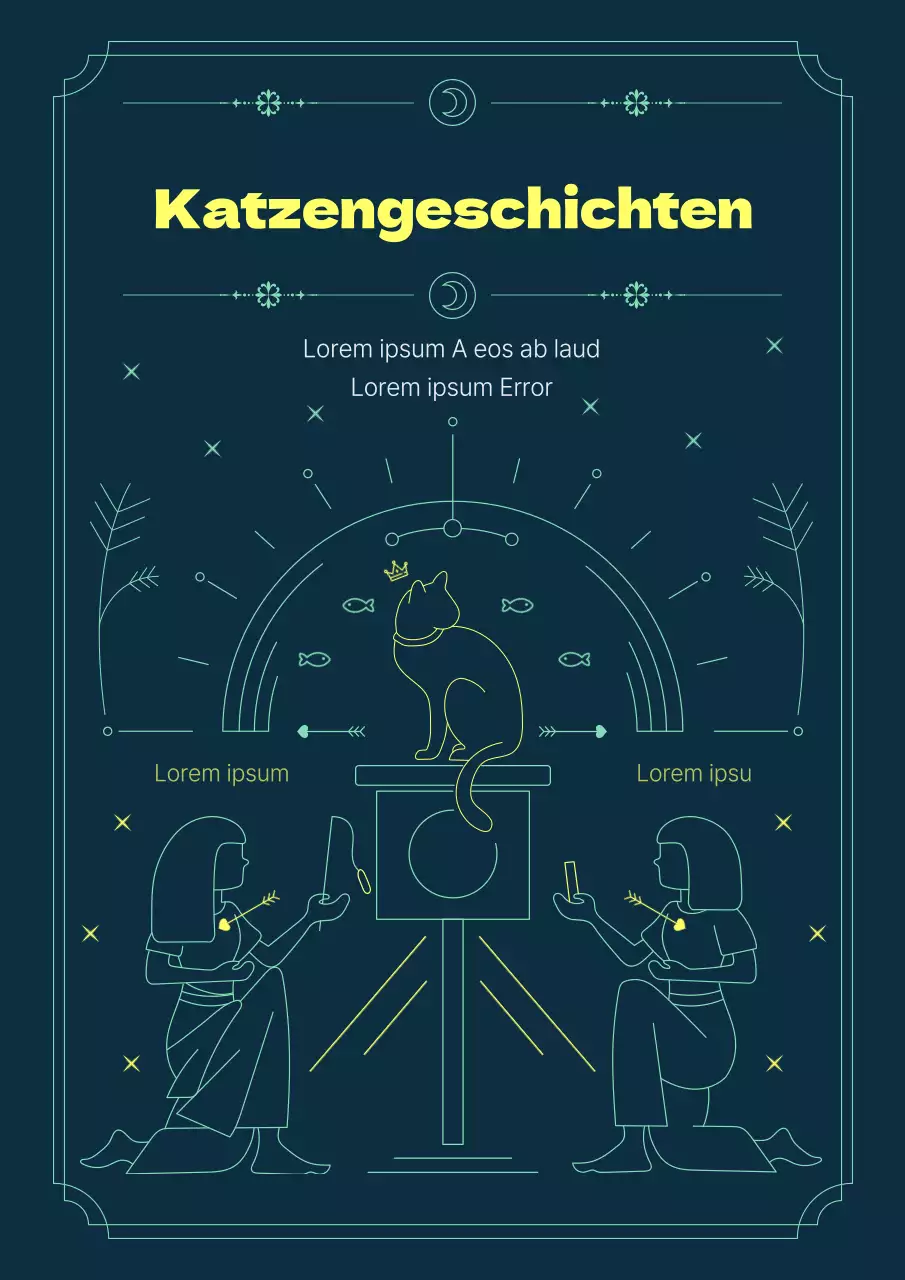 Eine menschliche Katze verliebt sich in eine gelb fluoreszierende Katze.