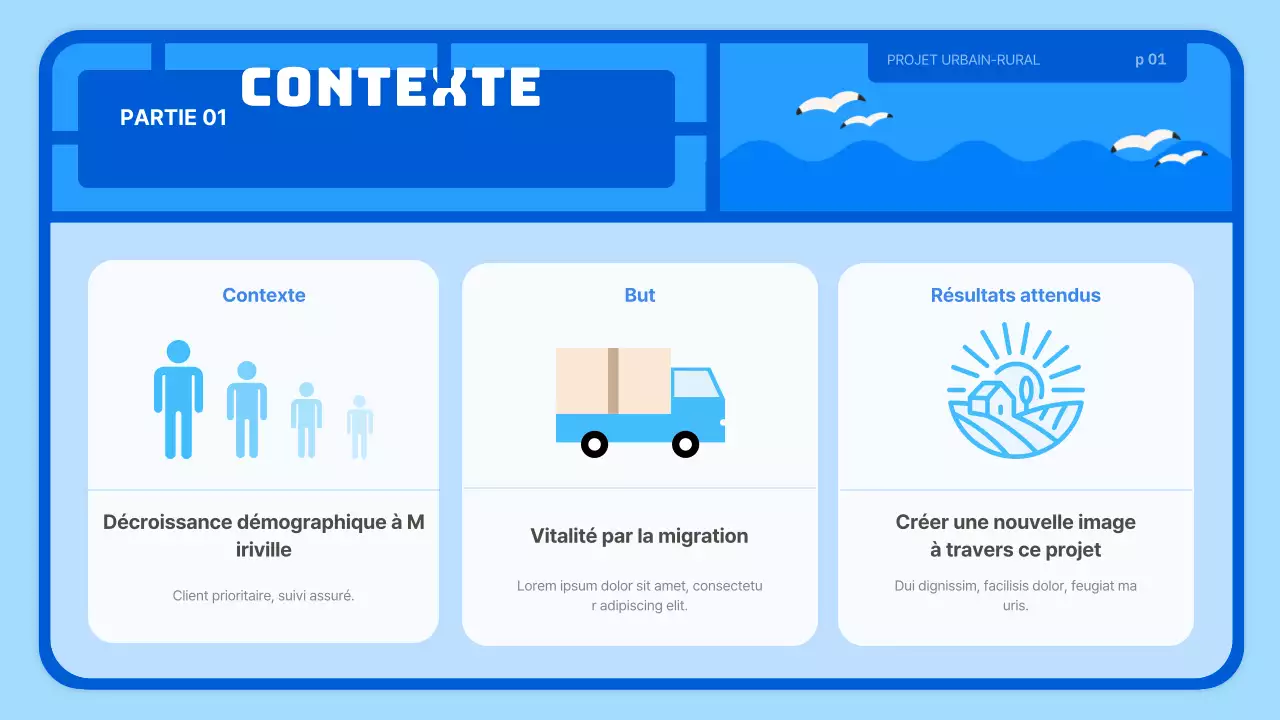 Proposition d'entreprise pour un village agricole de style jouet bleu clair