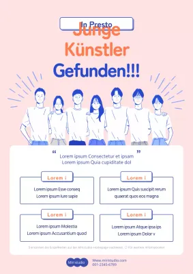 Webposter für den Aufruf für junge Künstler in Korallenblau