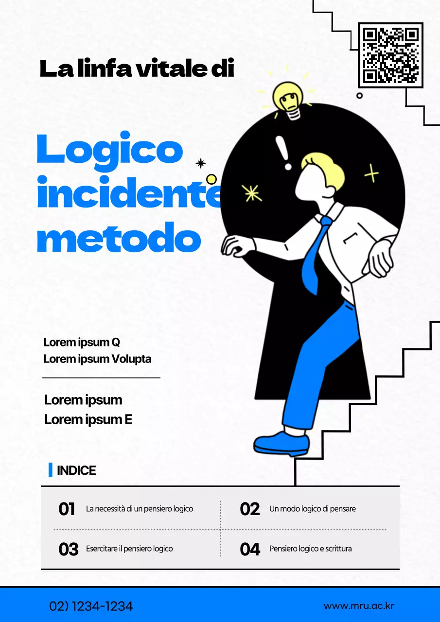 Pensiero logico in blu e bianco Concetti illustrati Annuncio di conferenza